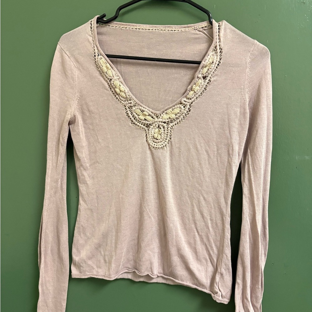 Elegant Cream Long Sleeve Top